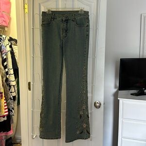 Beaded Leg Jeans - Boho Chic